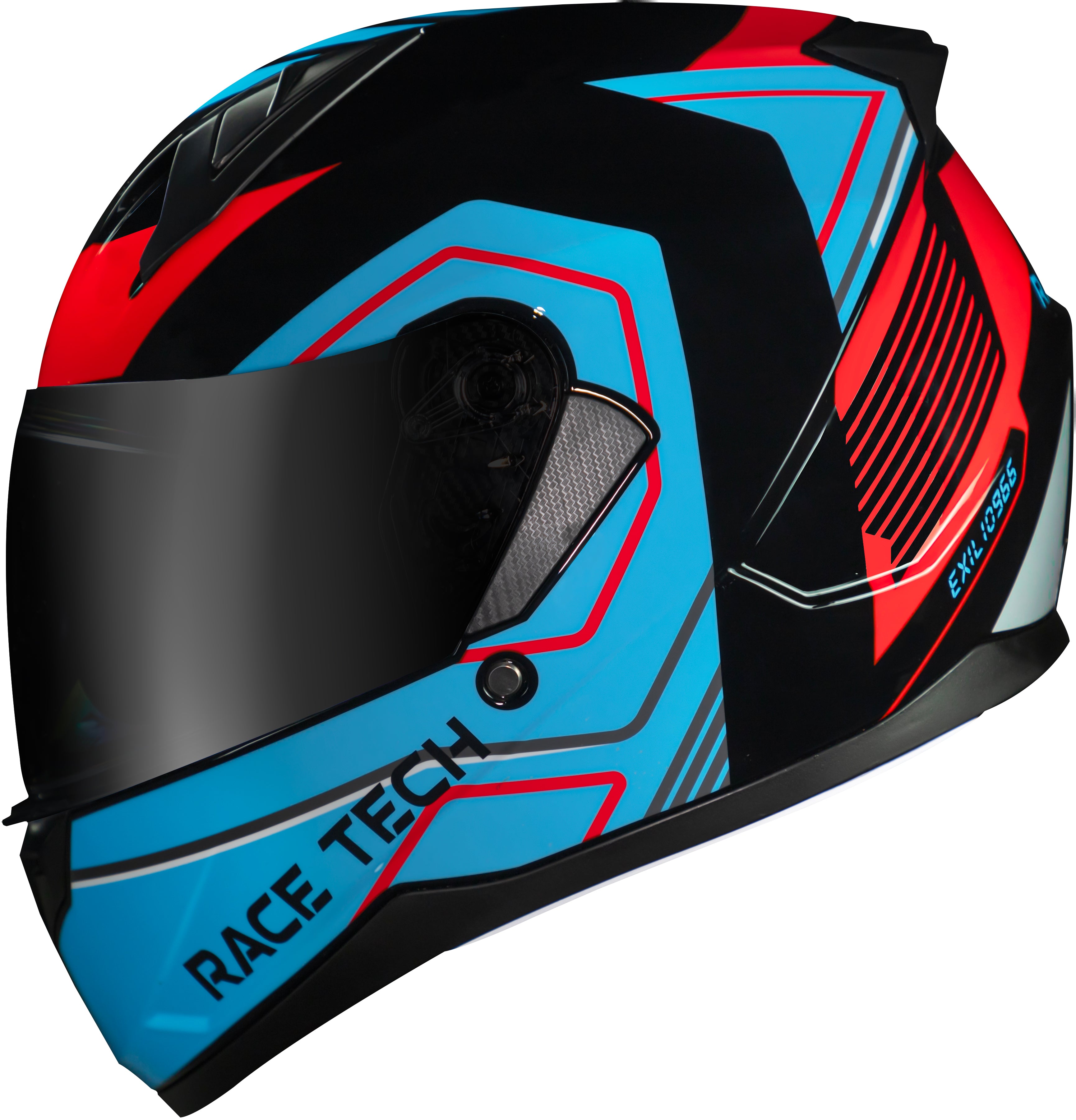 Capacete Race Tech Sector Exilio Preto Azul Vermelho