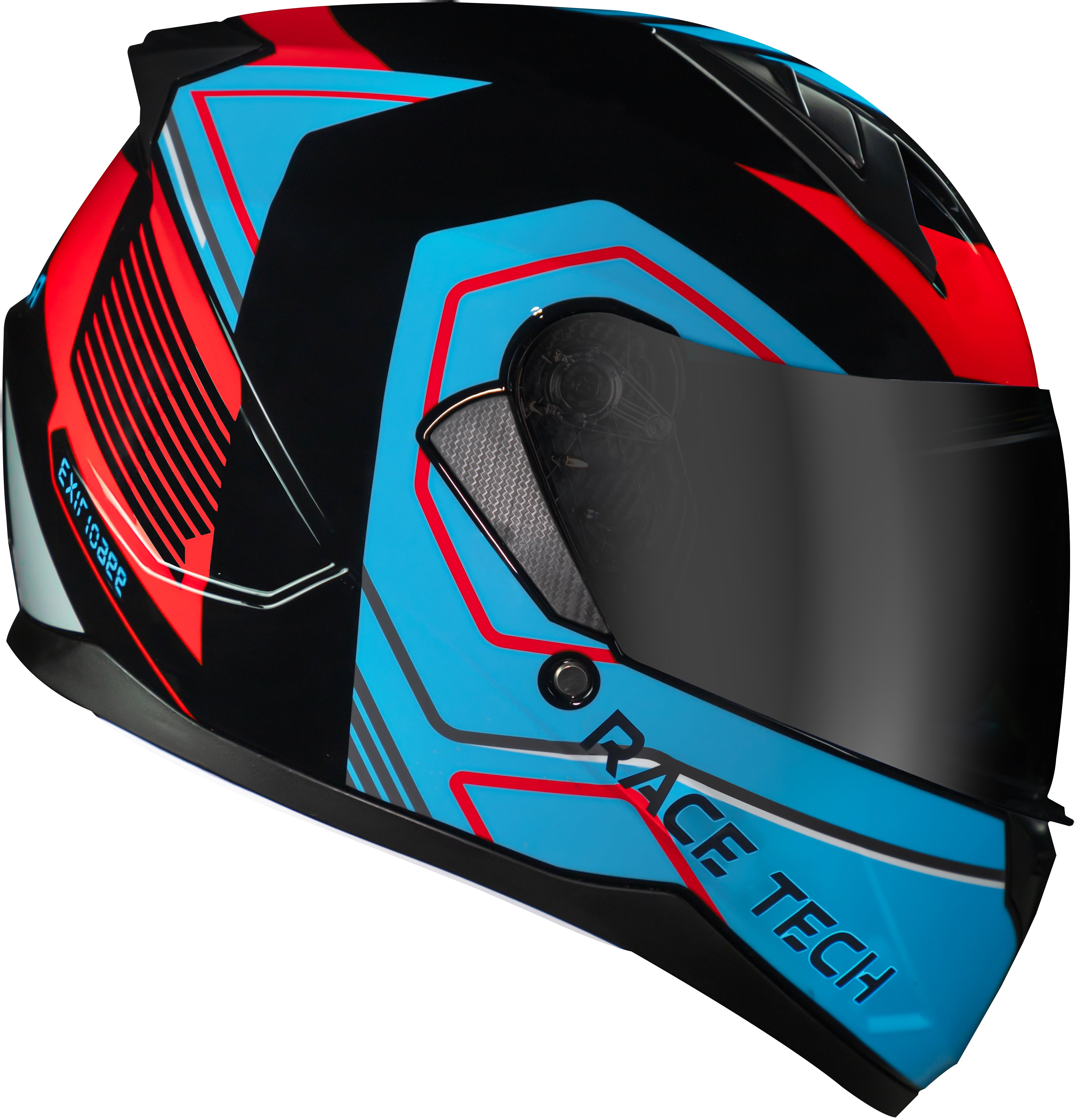 Capacete Race Tech Sector Exilio Preto Azul Vermelho