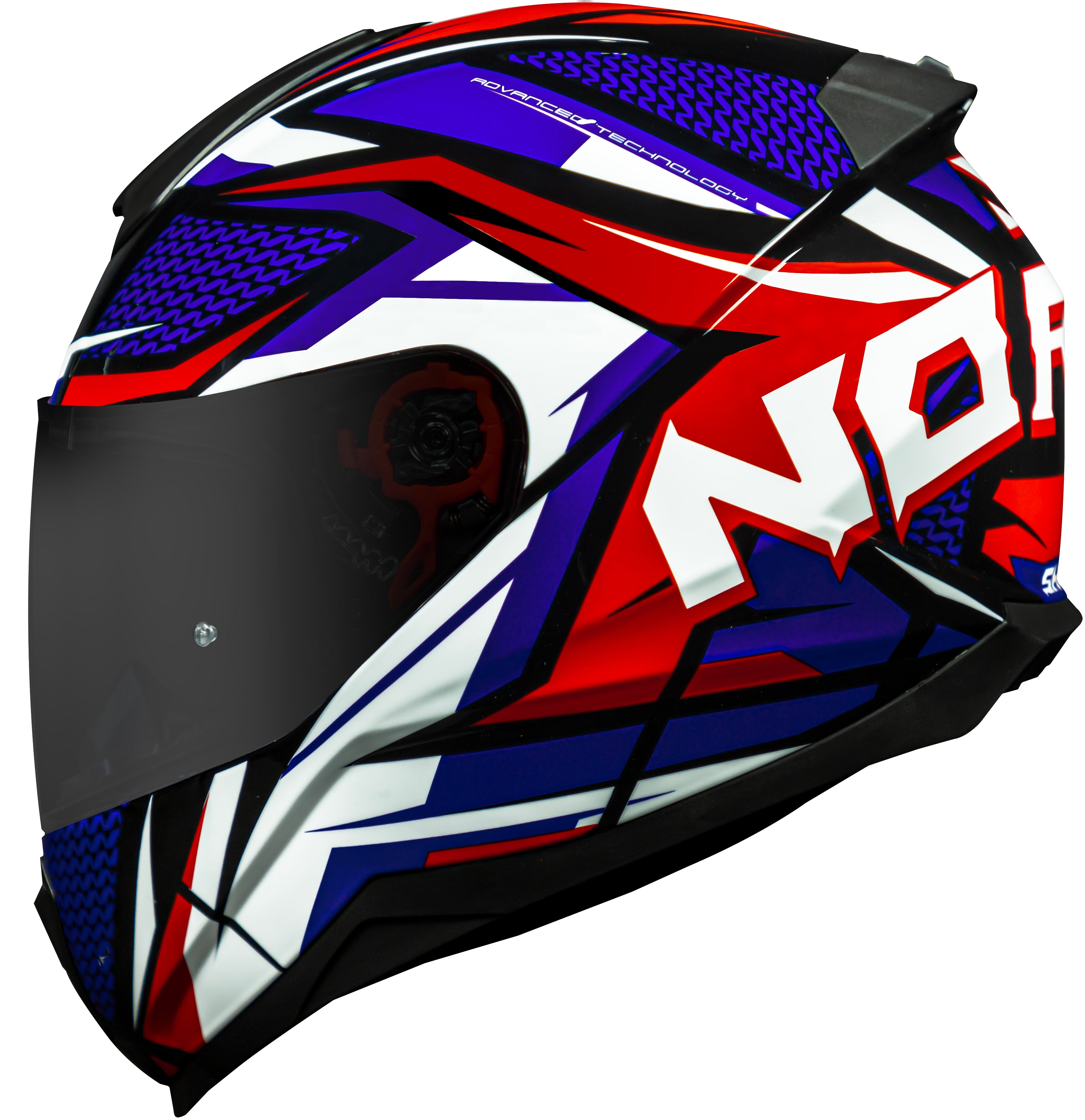 Capacete Norisk Razor Sharp Azul Branco Vermelho