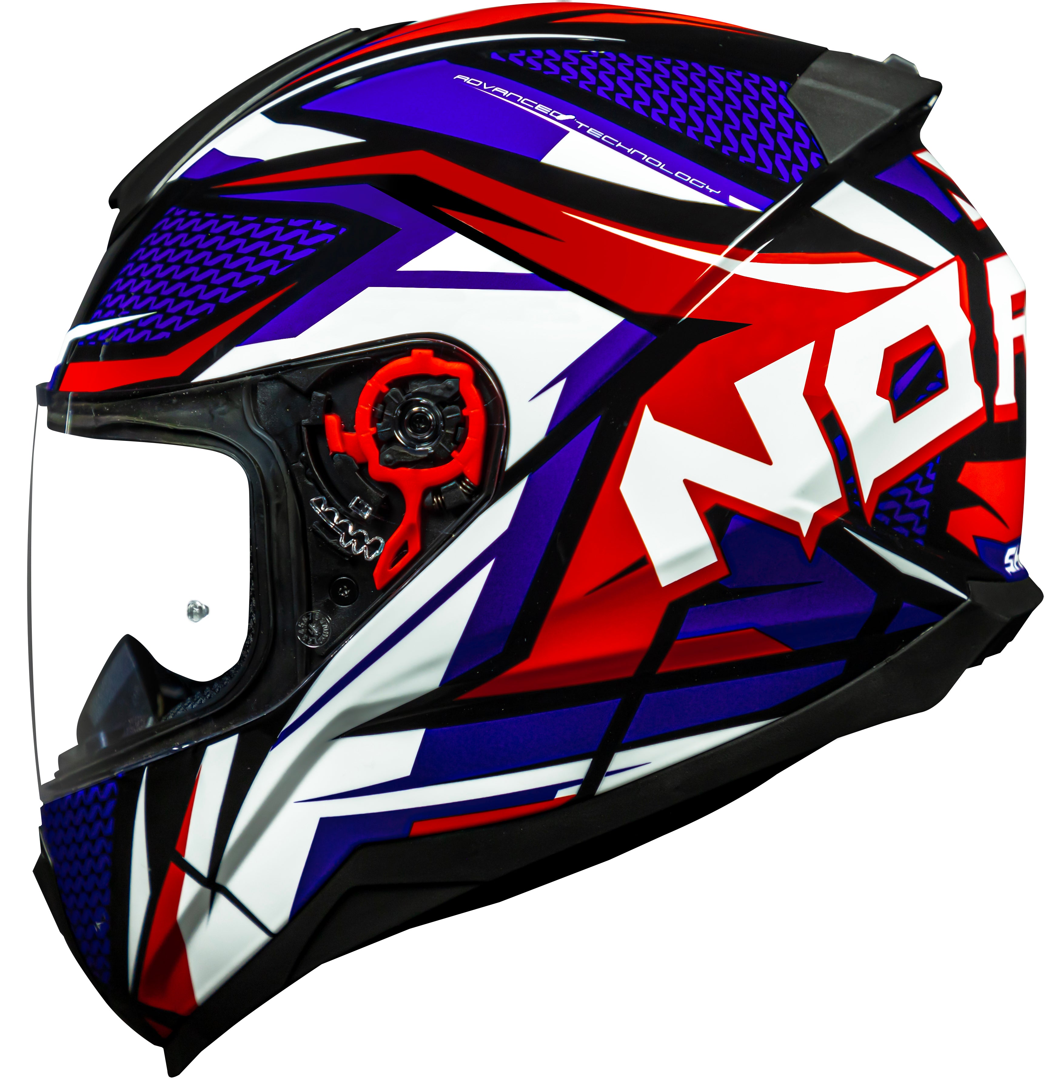 Capacete Norisk Razor Sharp Azul Branco Vermelho
