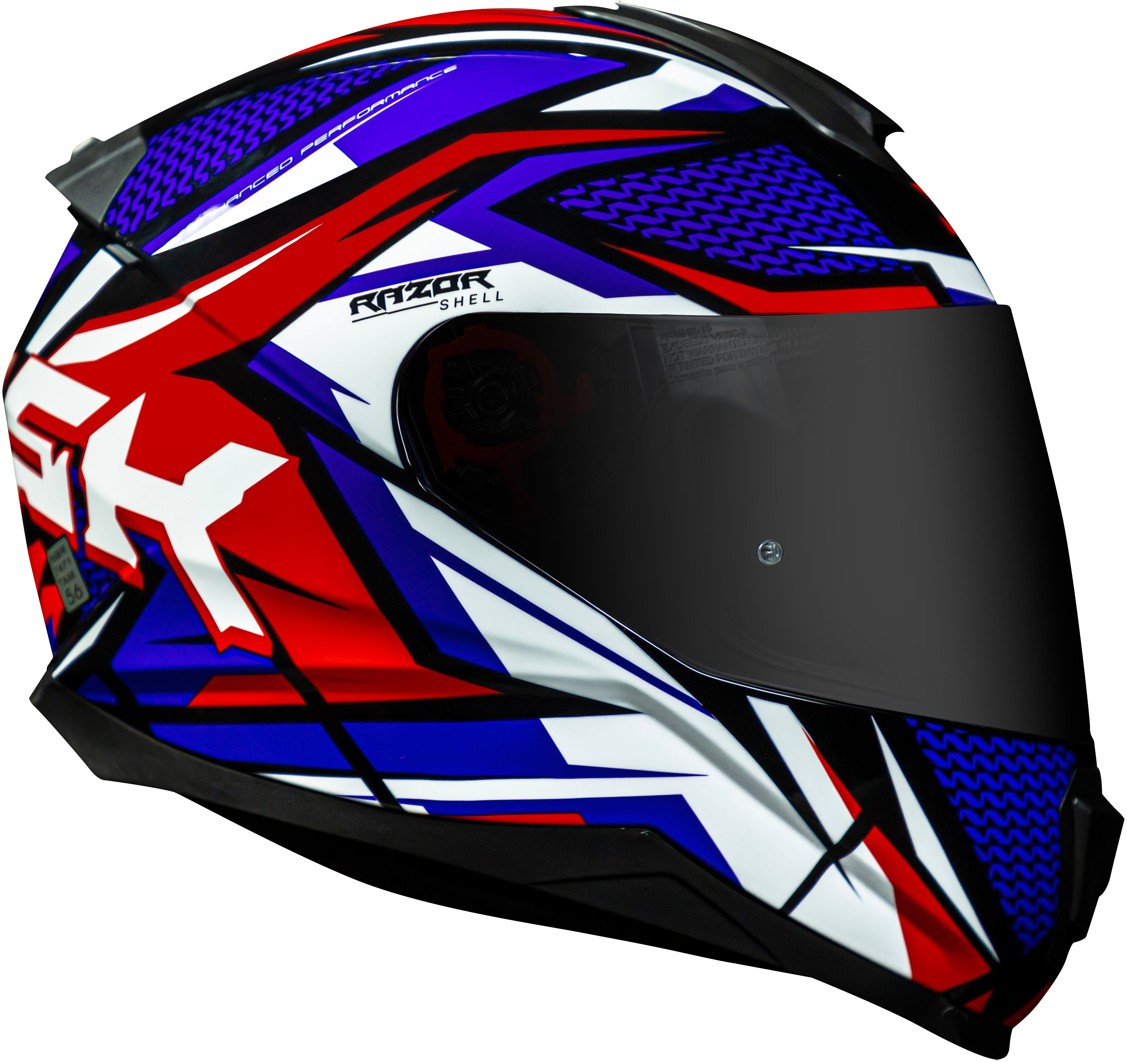 Capacete Norisk Razor Sharp Azul Branco Vermelho