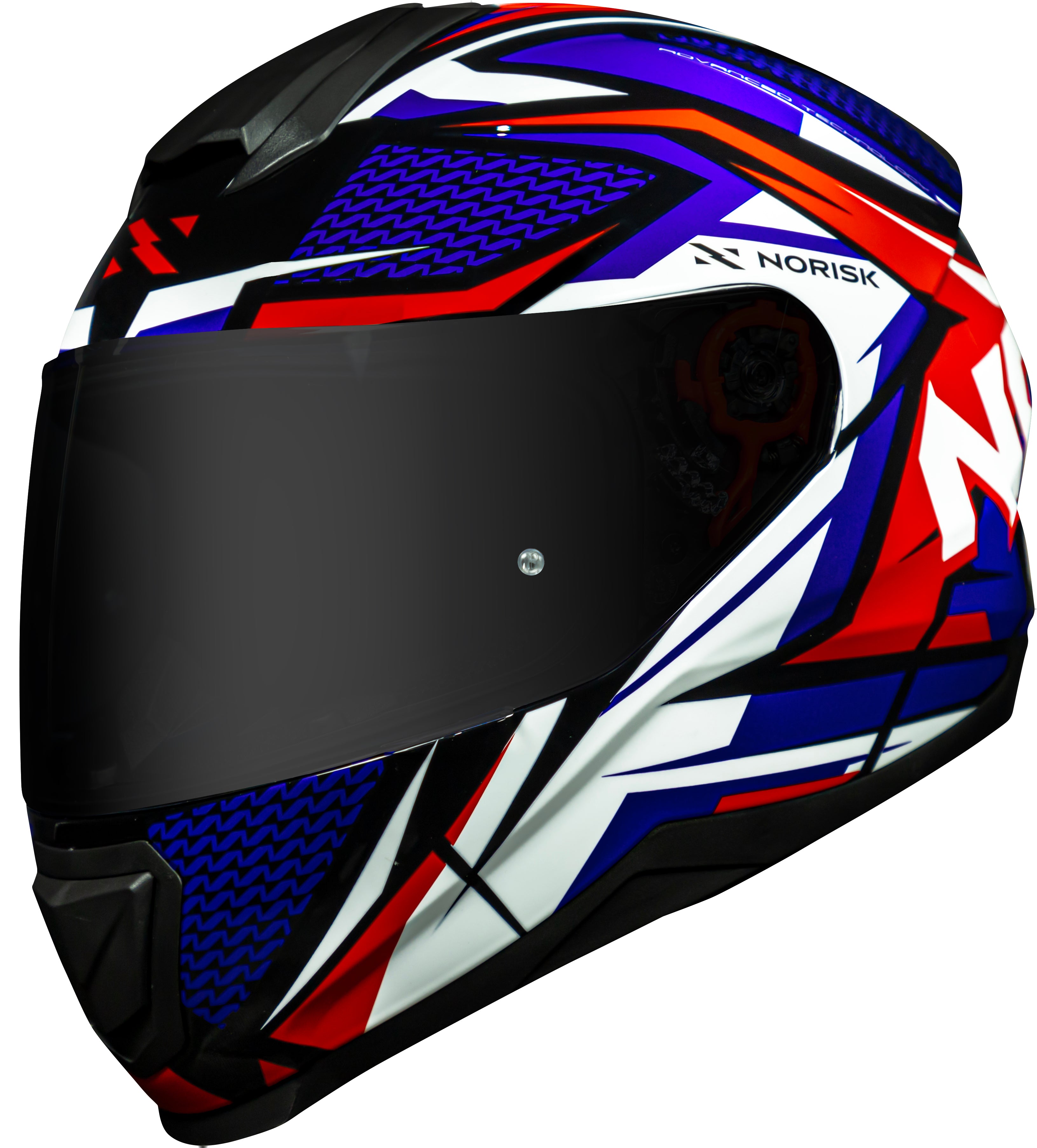Capacete Norisk Razor Sharp Azul Branco Vermelho