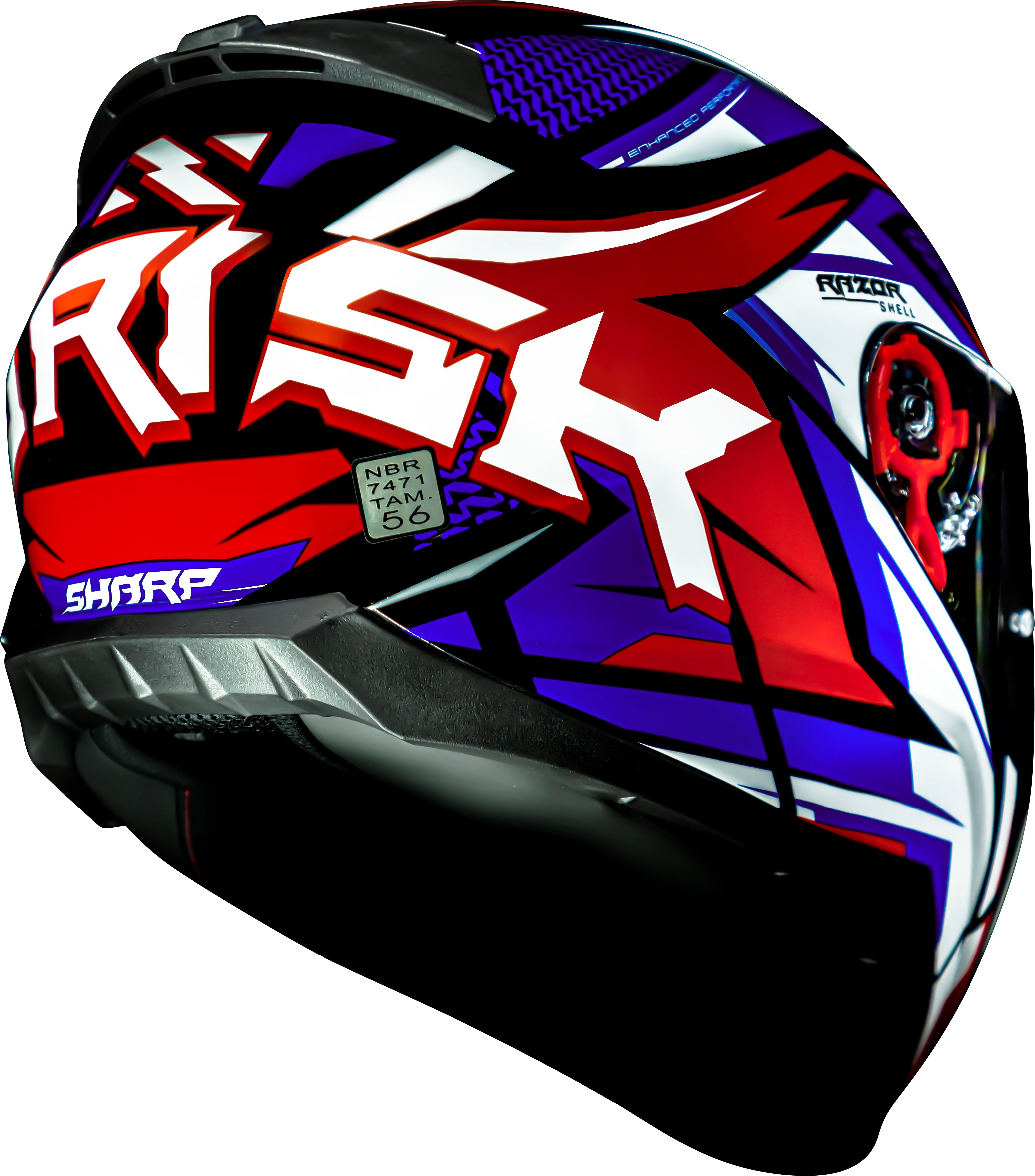 Capacete Norisk Razor Sharp Azul Branco Vermelho