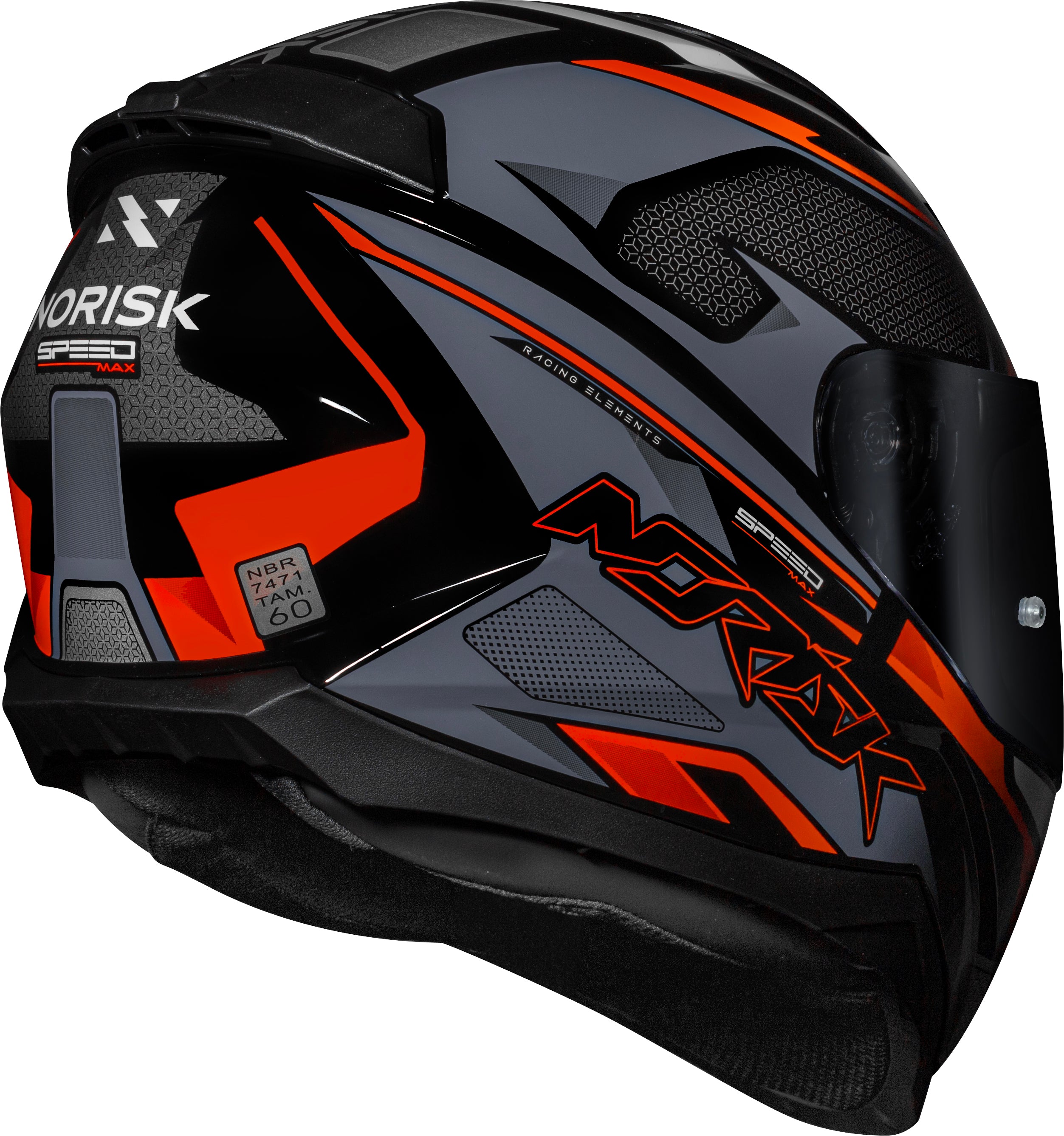 Capacete Norisk Razor Speed Max Cinza Vermelho