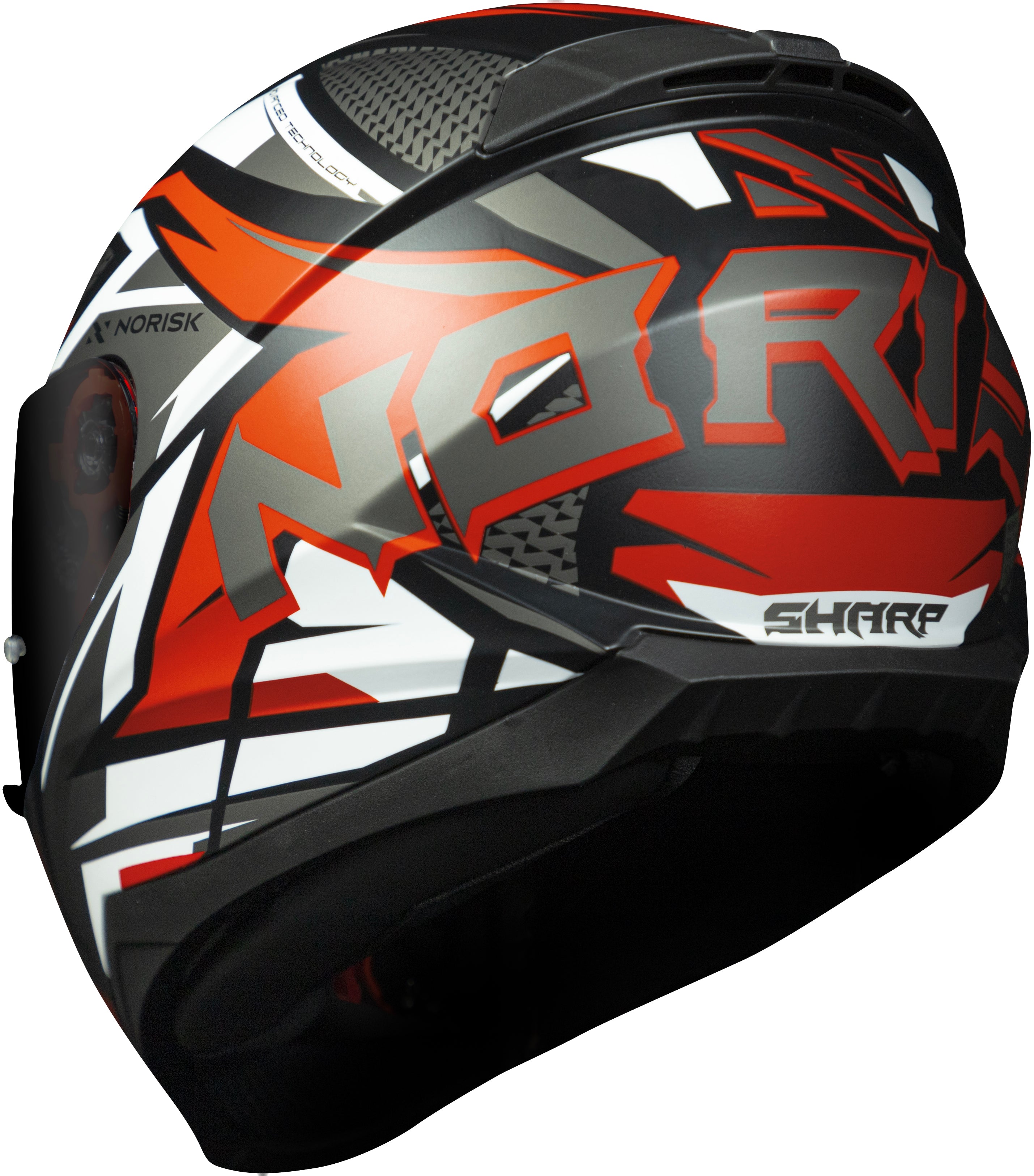 Capacete Norisk Razor Sharp Preto Vermelho