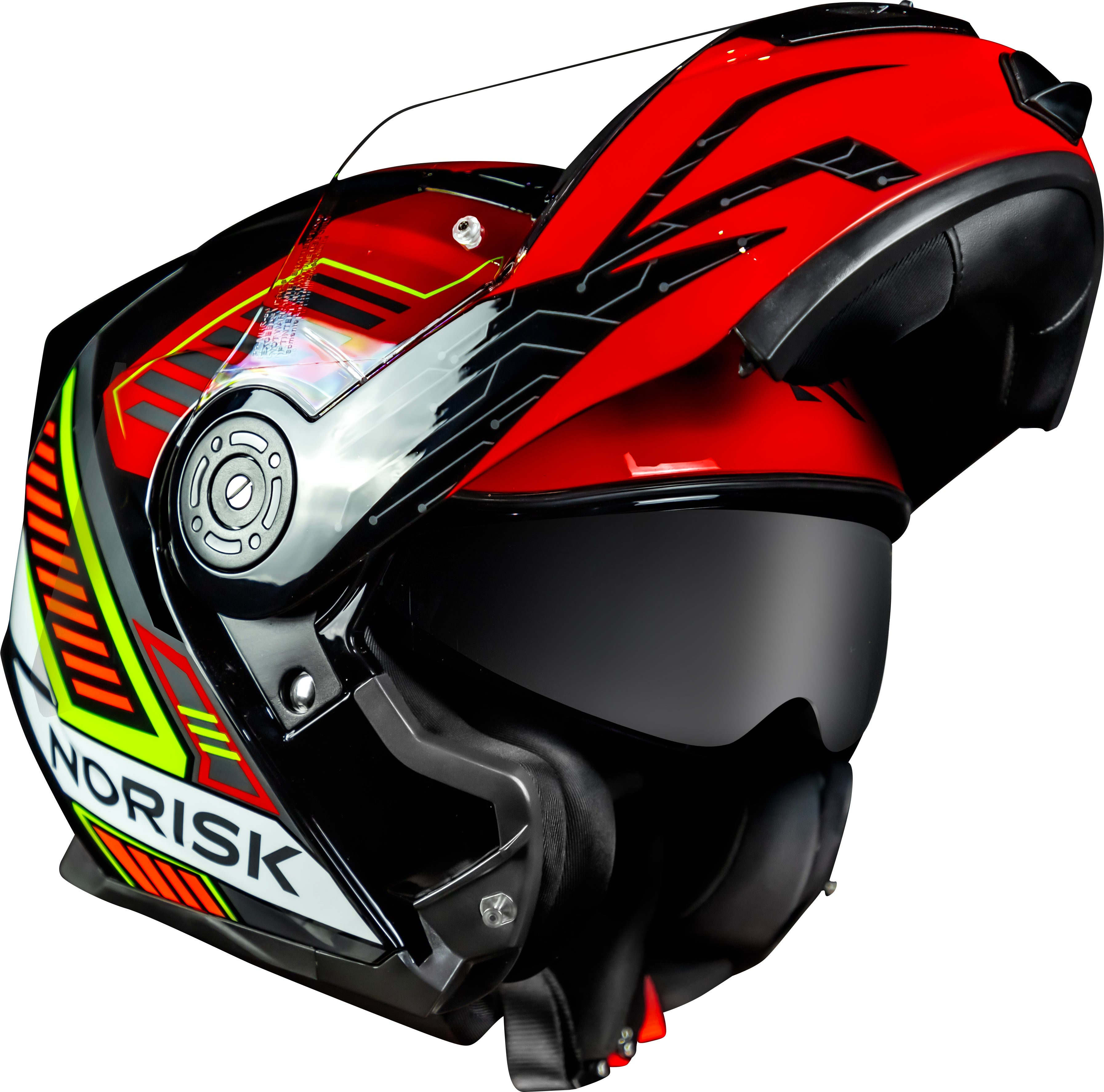 Capacete Norisk Route Charge Preto Vermelho Amarelo