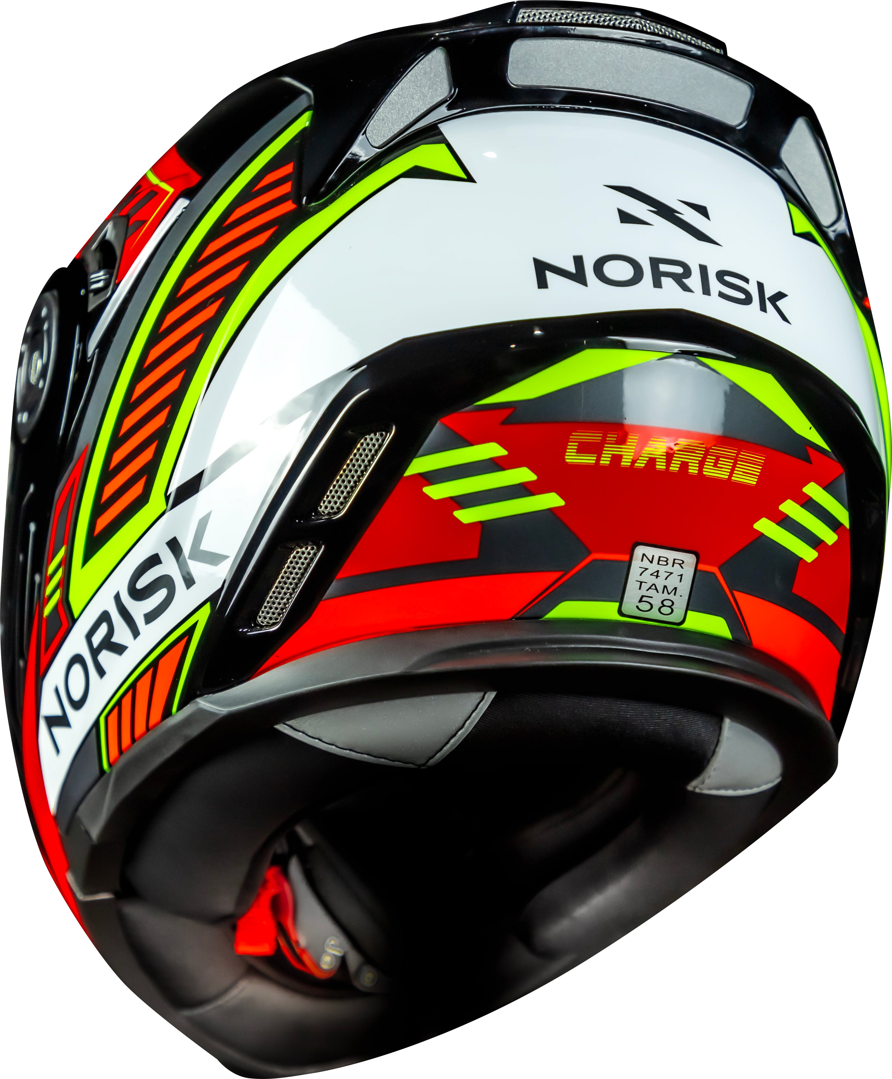 Capacete Norisk Route Charge Preto Vermelho Amarelo
