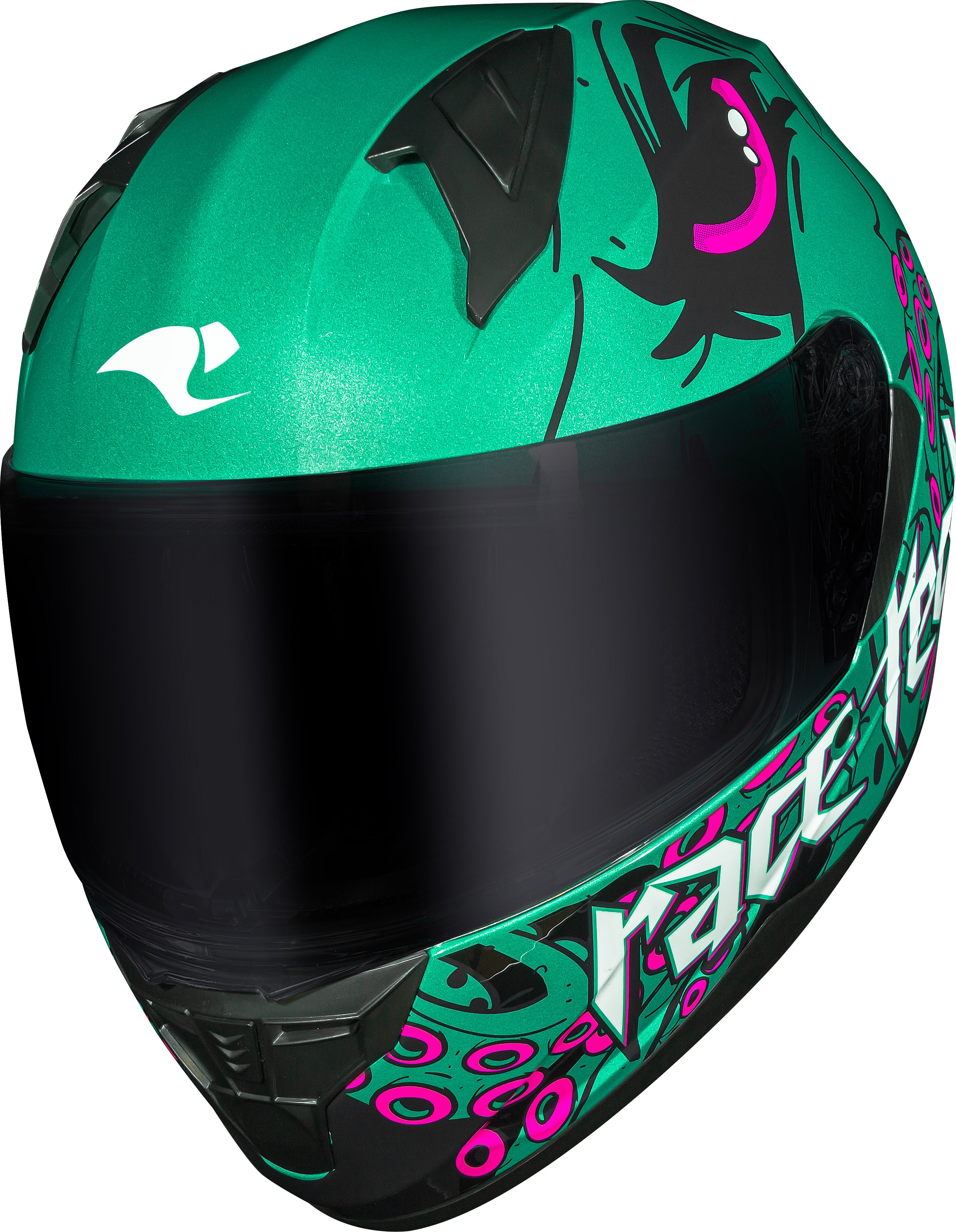Capacete Race Tech Sector Kraken Verde Rosa