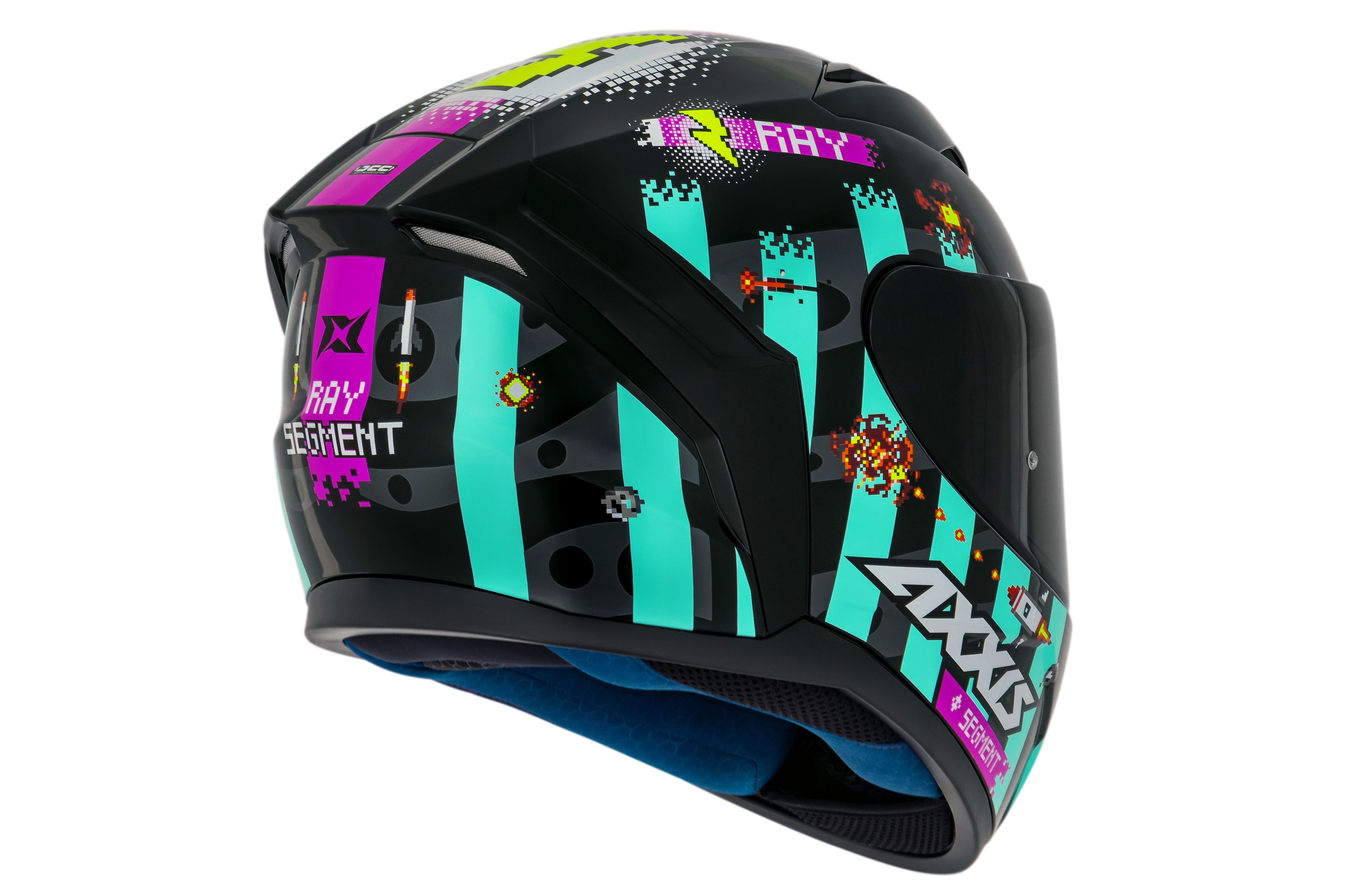 Capacete Axxis Segment Ray B7 Azul Brilho