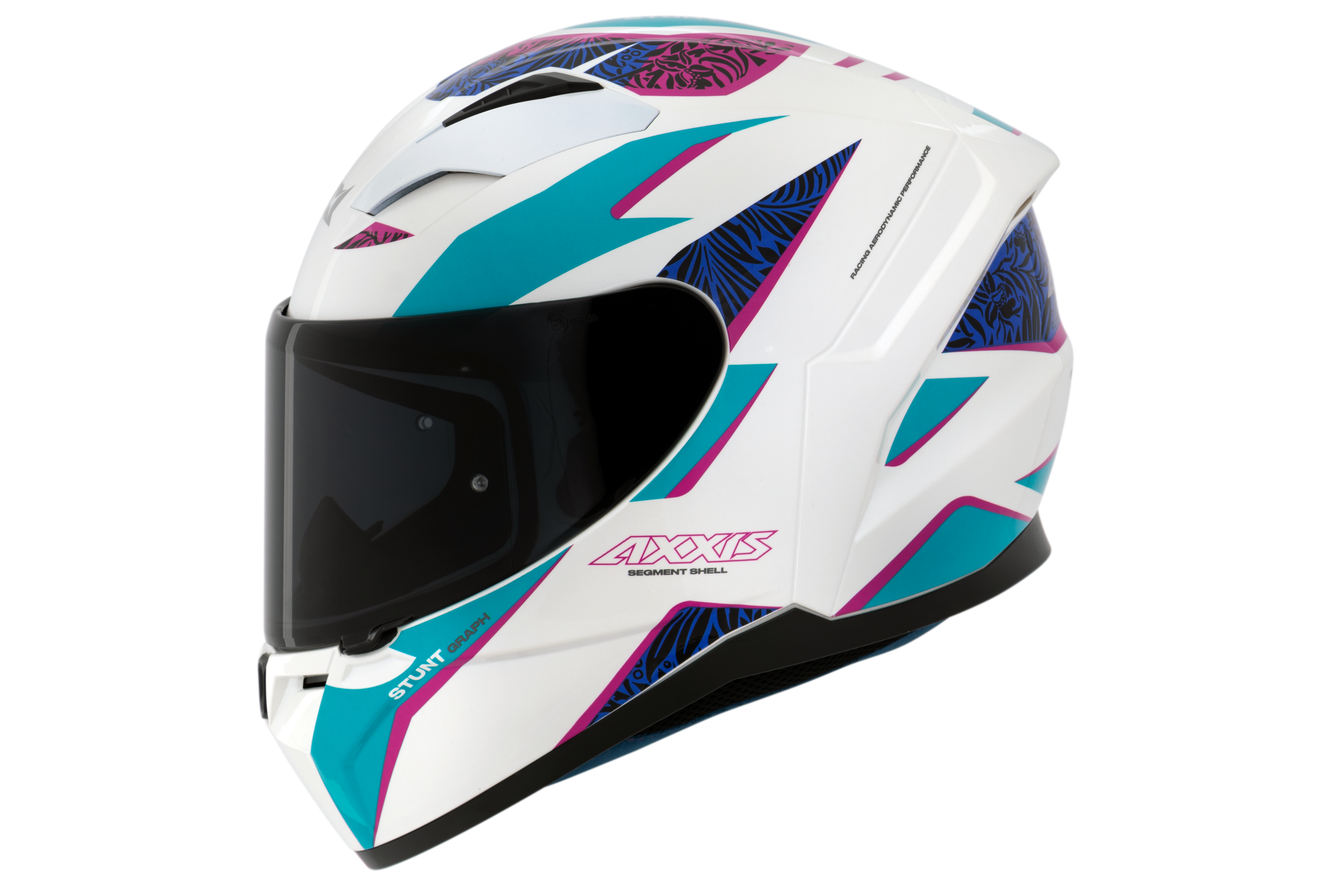 Capacete Axxis Segment Stunt A7 Azul Branco Brilho