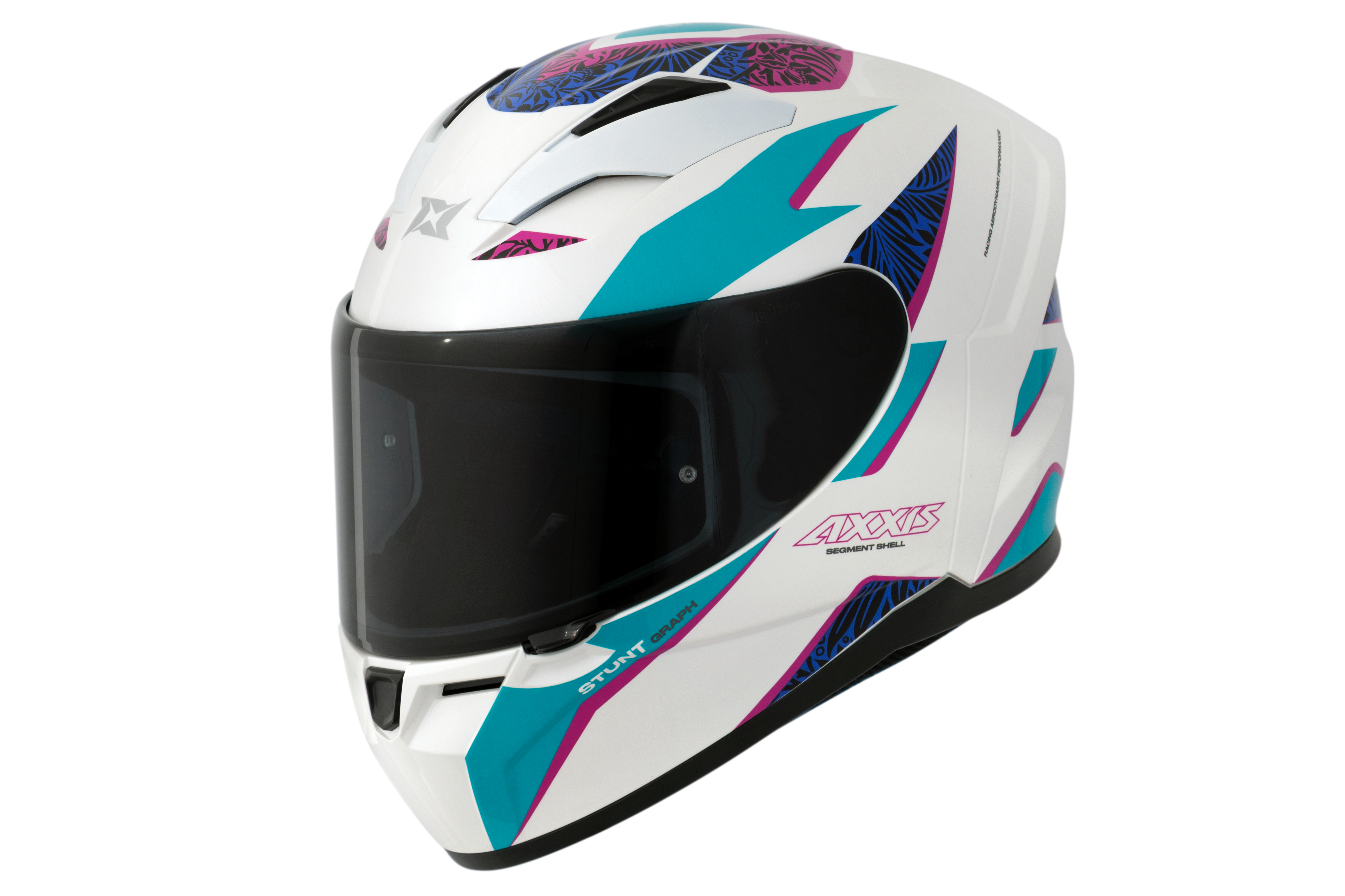 Capacete Axxis Segment Stunt A7 Azul Branco Brilho