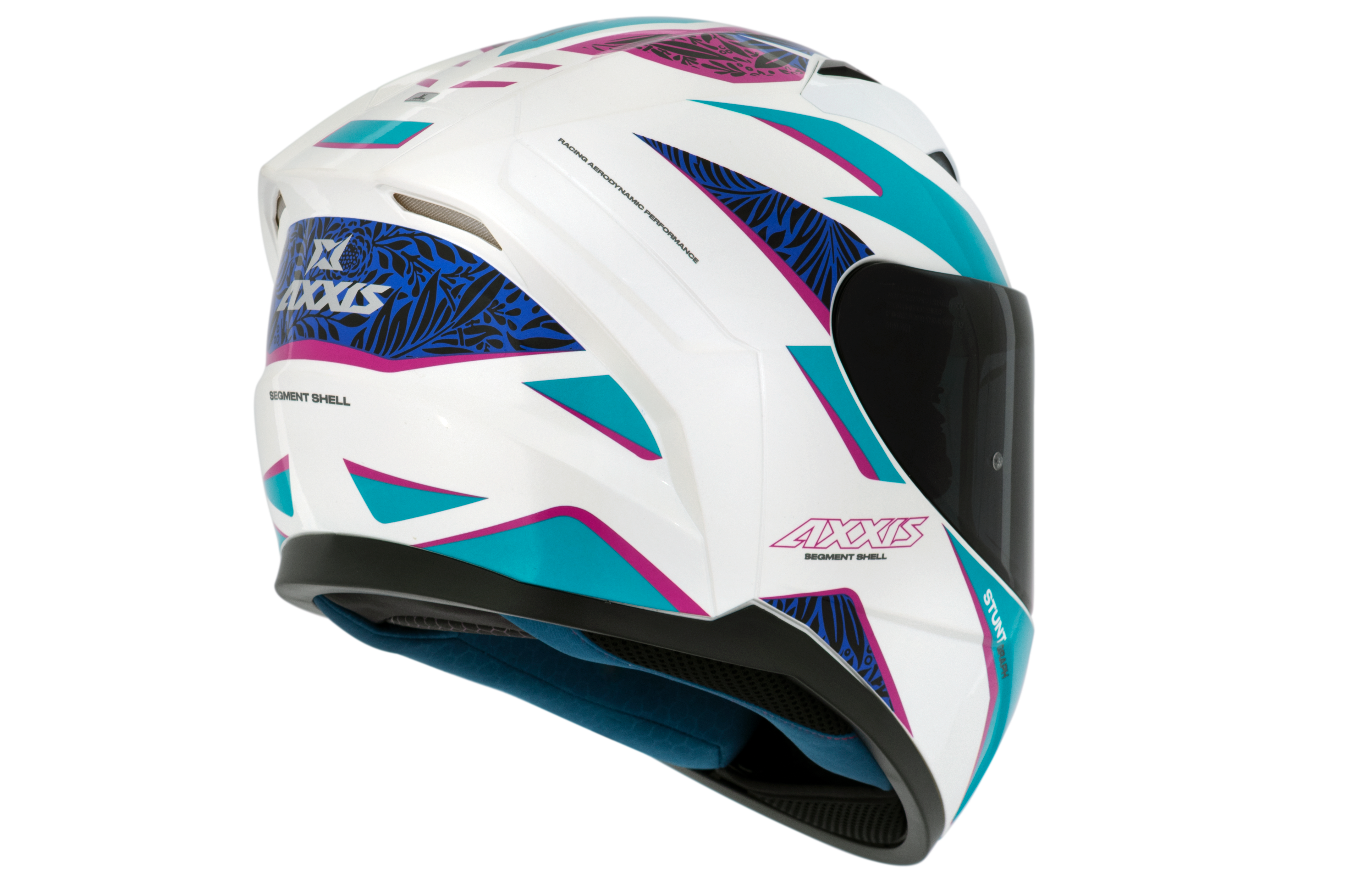 Capacete Axxis Segment Stunt A7 Azul Branco Brilho