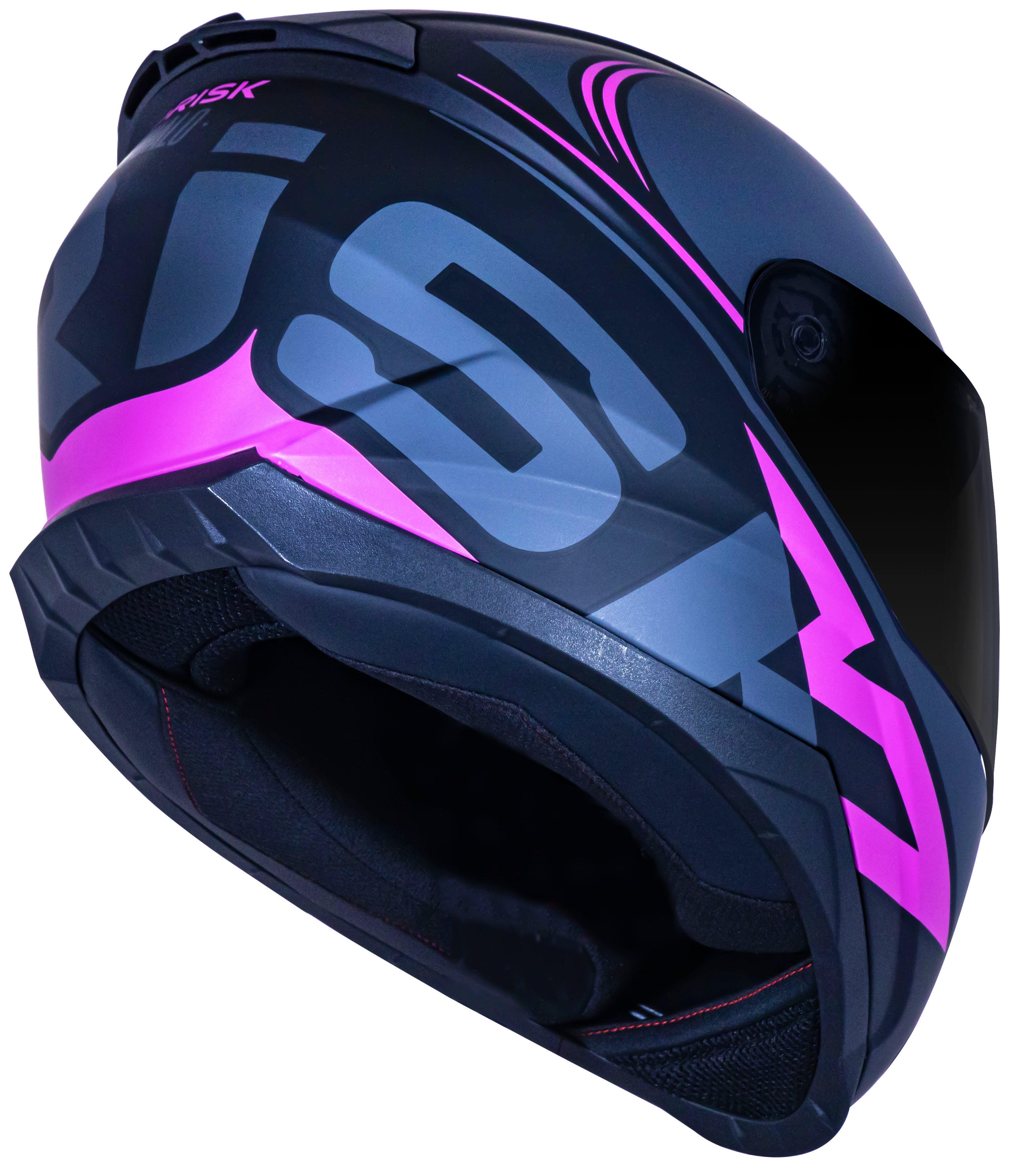 Capacete Norisk Razor Squalo Matte Preto Rosa