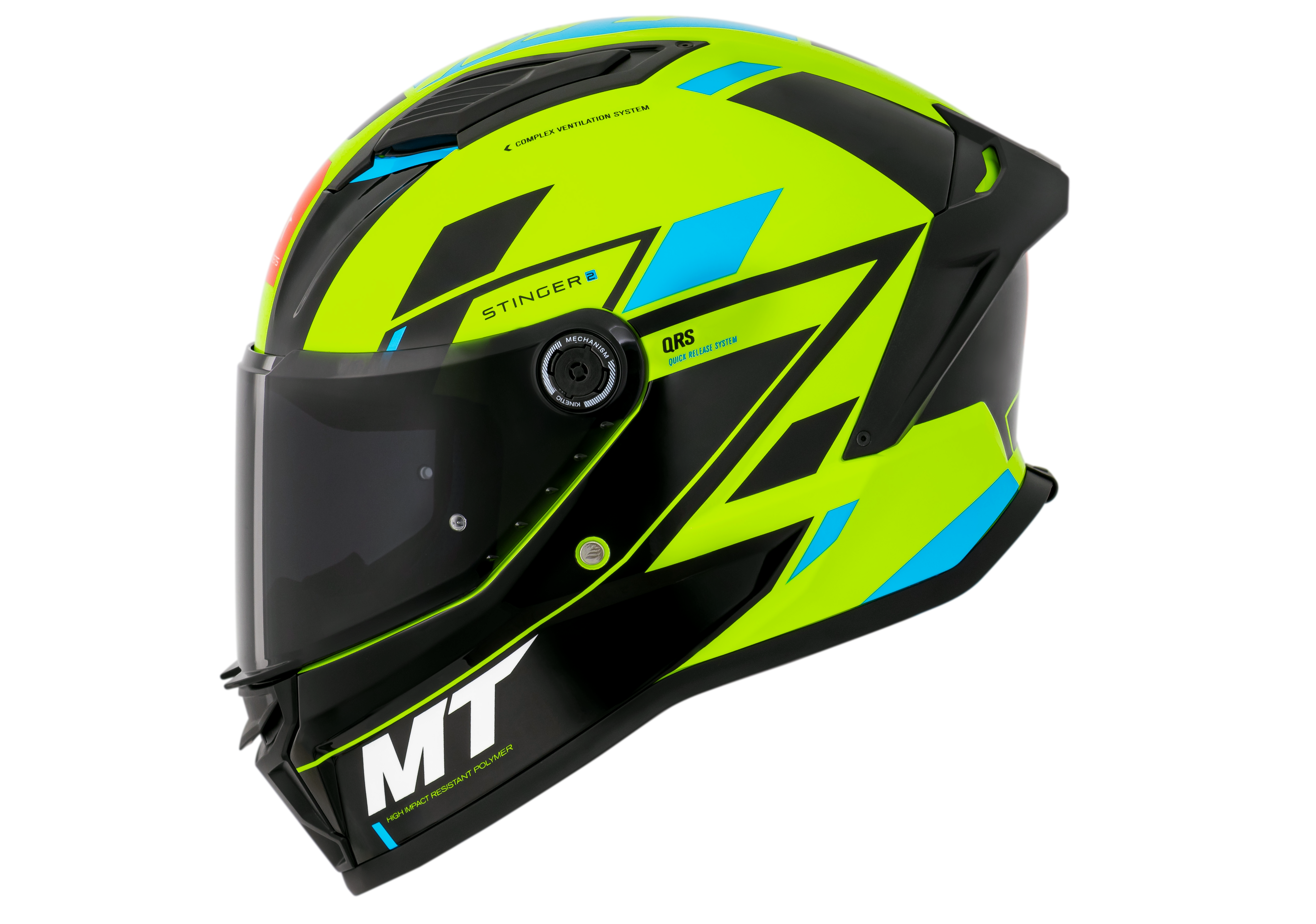 Capacete Mt Helmets Stinger 2 Zivze C3 Preto Amarelo Flourescente Brilho