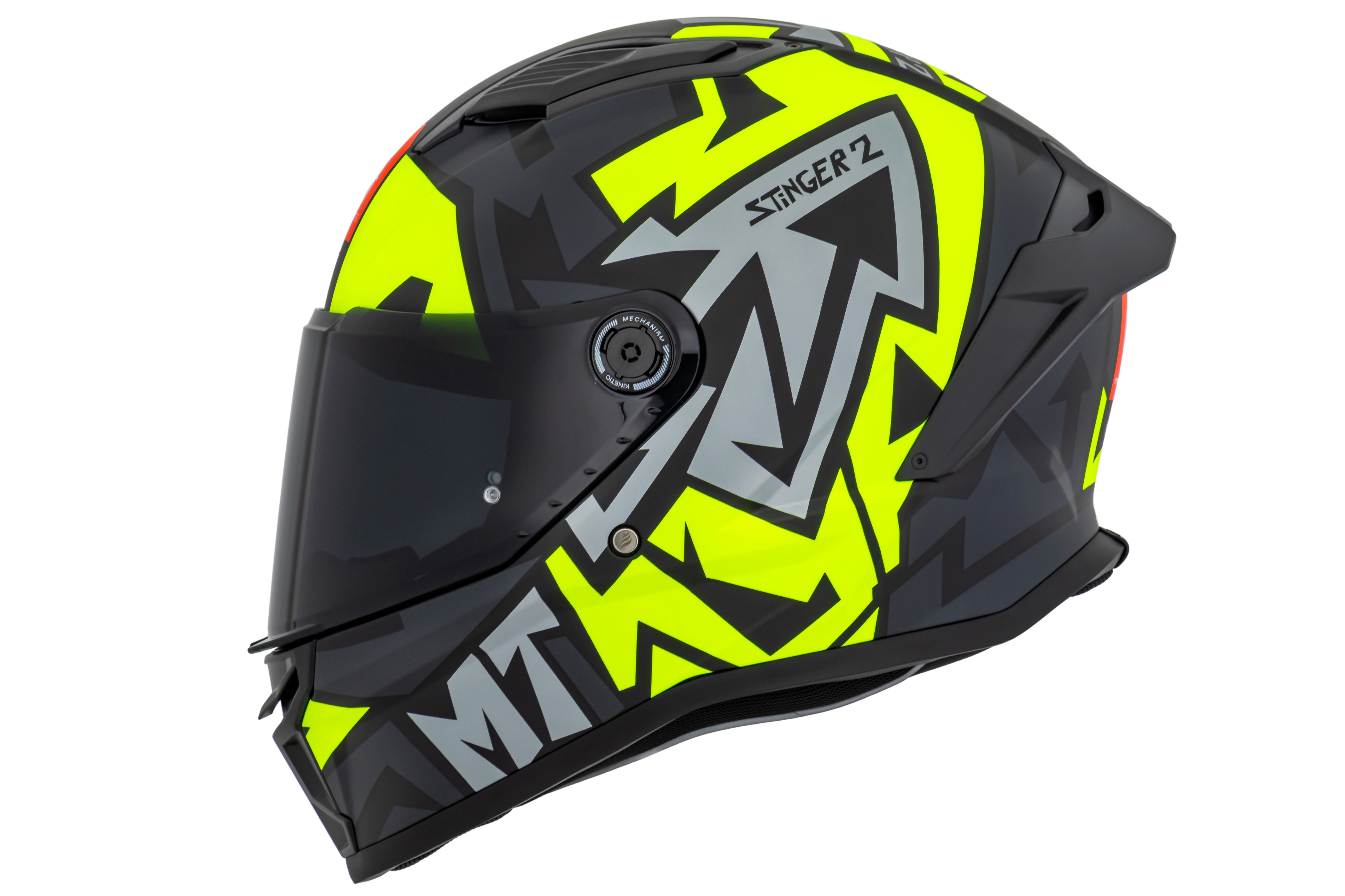 Capacete Mt Helmets Stinger 2 Meld B3 Amarelo Flourescente Brilho