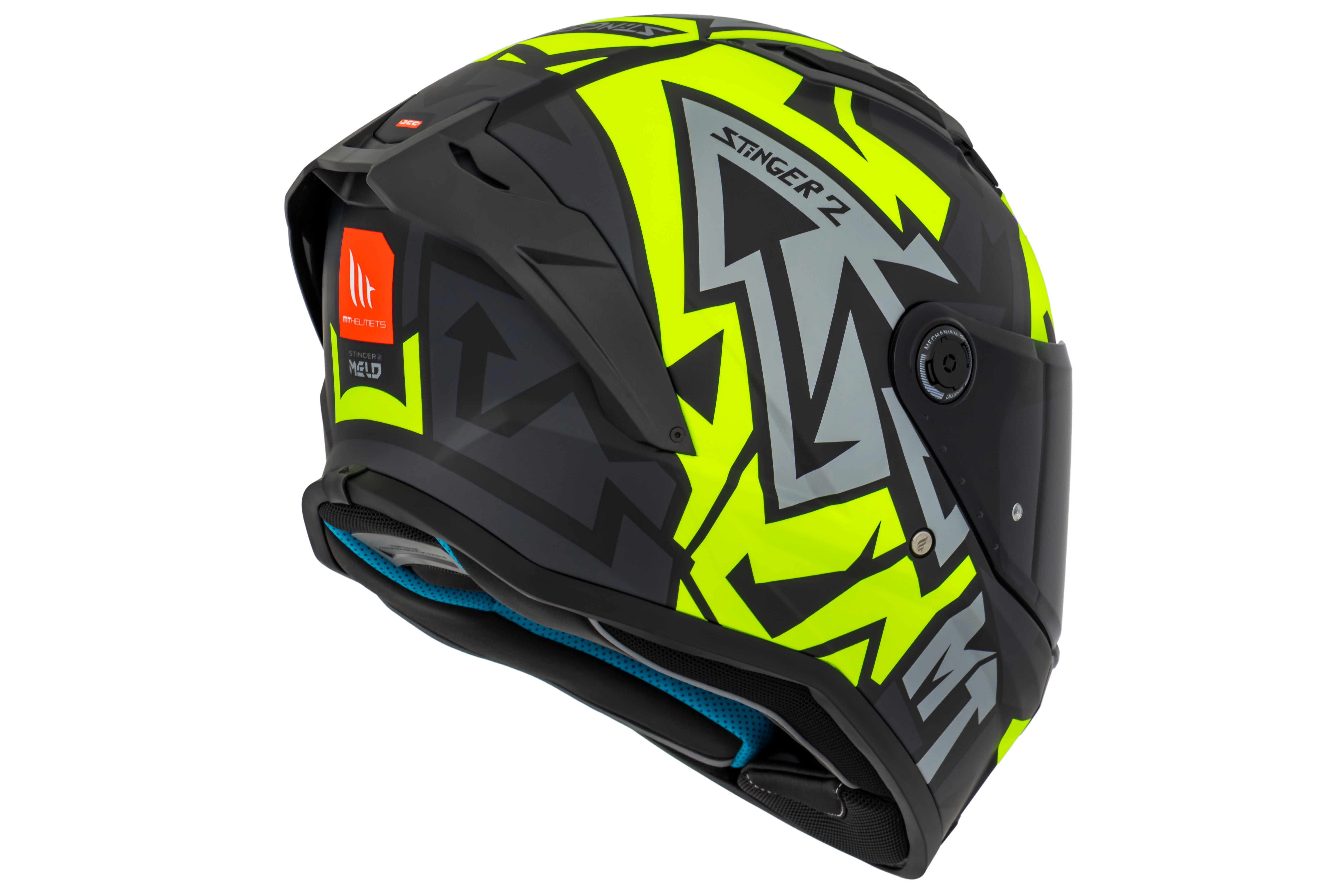 Capacete Mt Helmets Stinger 2 Meld B3 Amarelo Flourescente Brilho