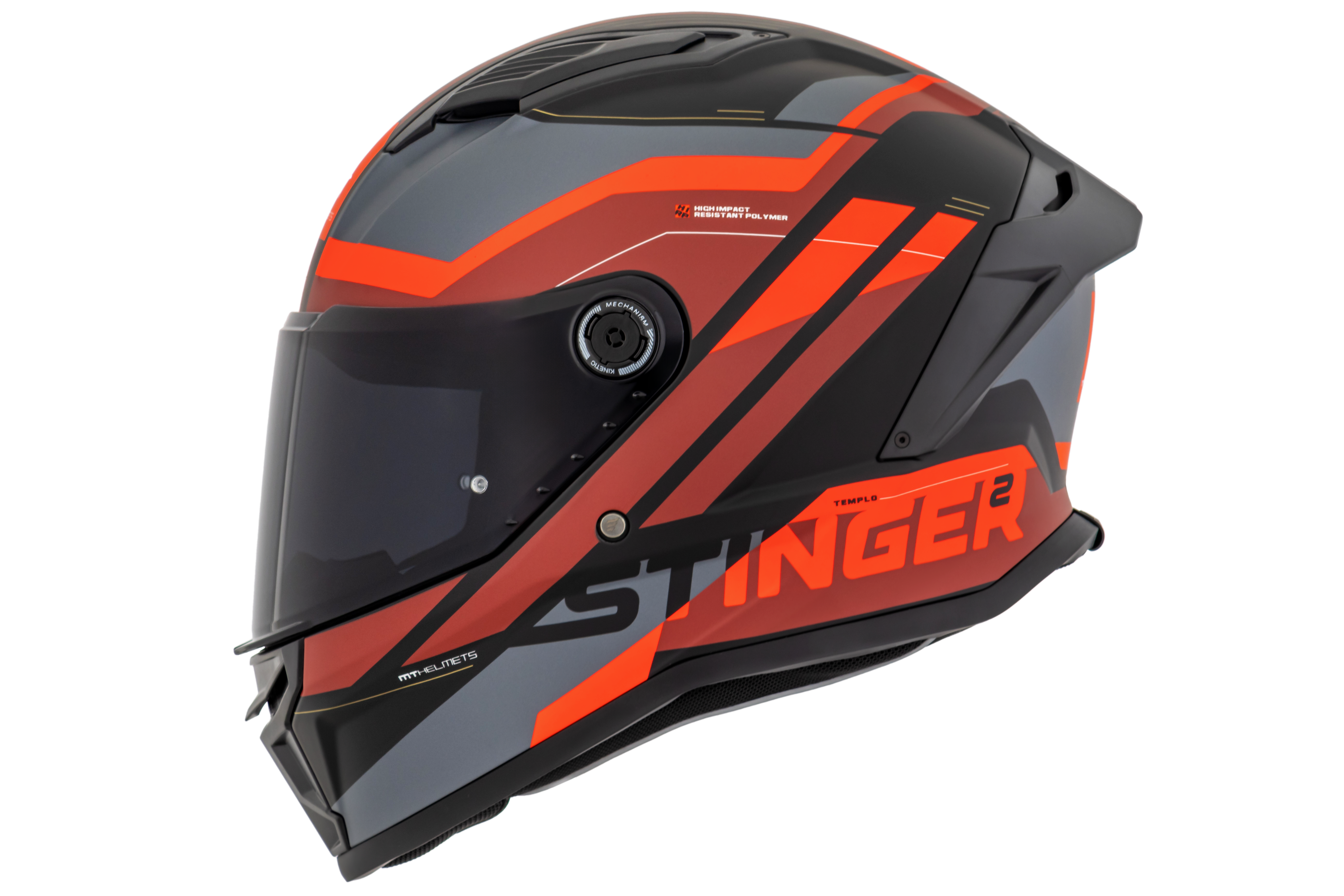 Capacete Mt Helmets Stinger 2 Templo B5 Vermelho Matte