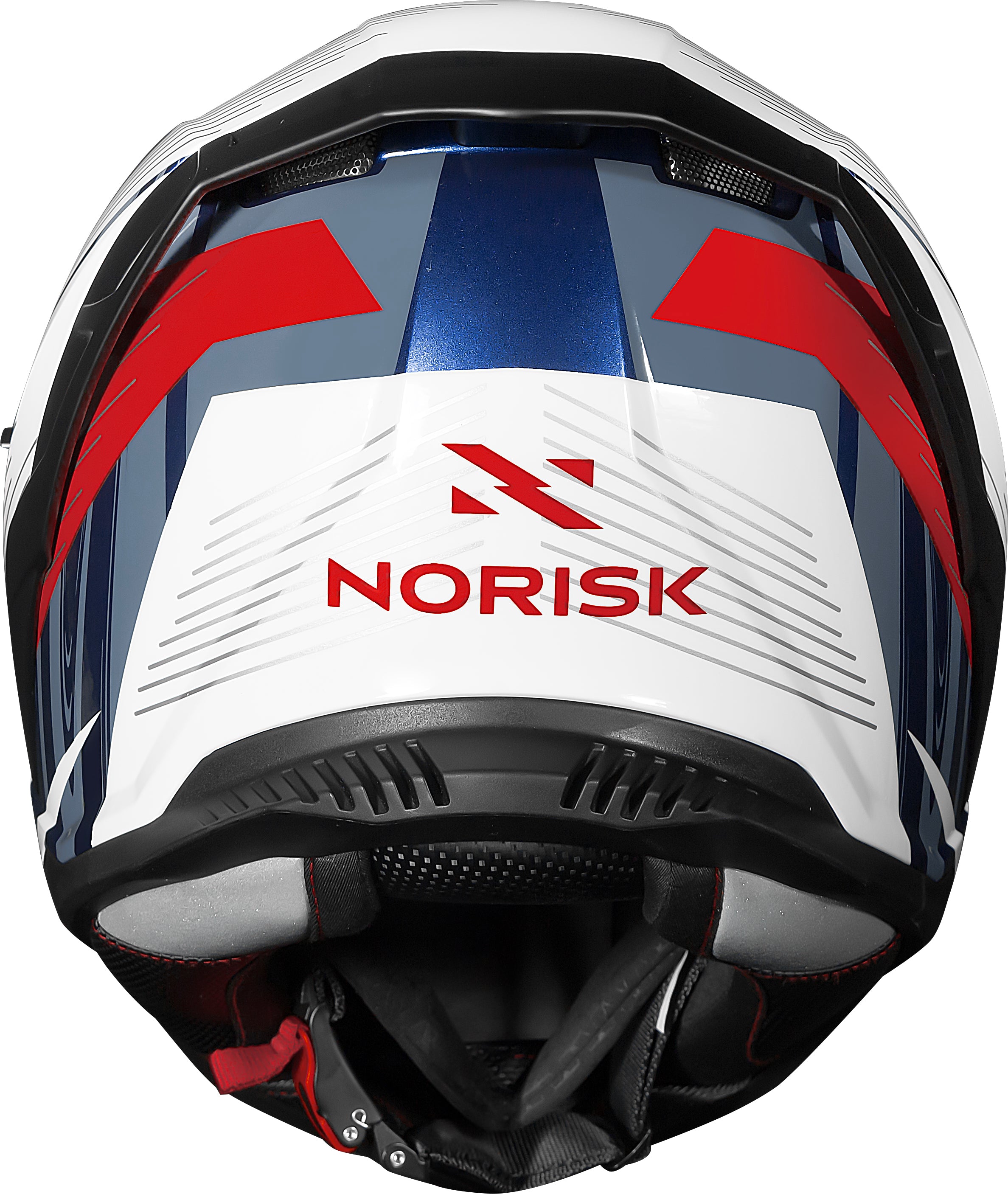 Capacete Norisk Strada II St Branco Azul Vermelho