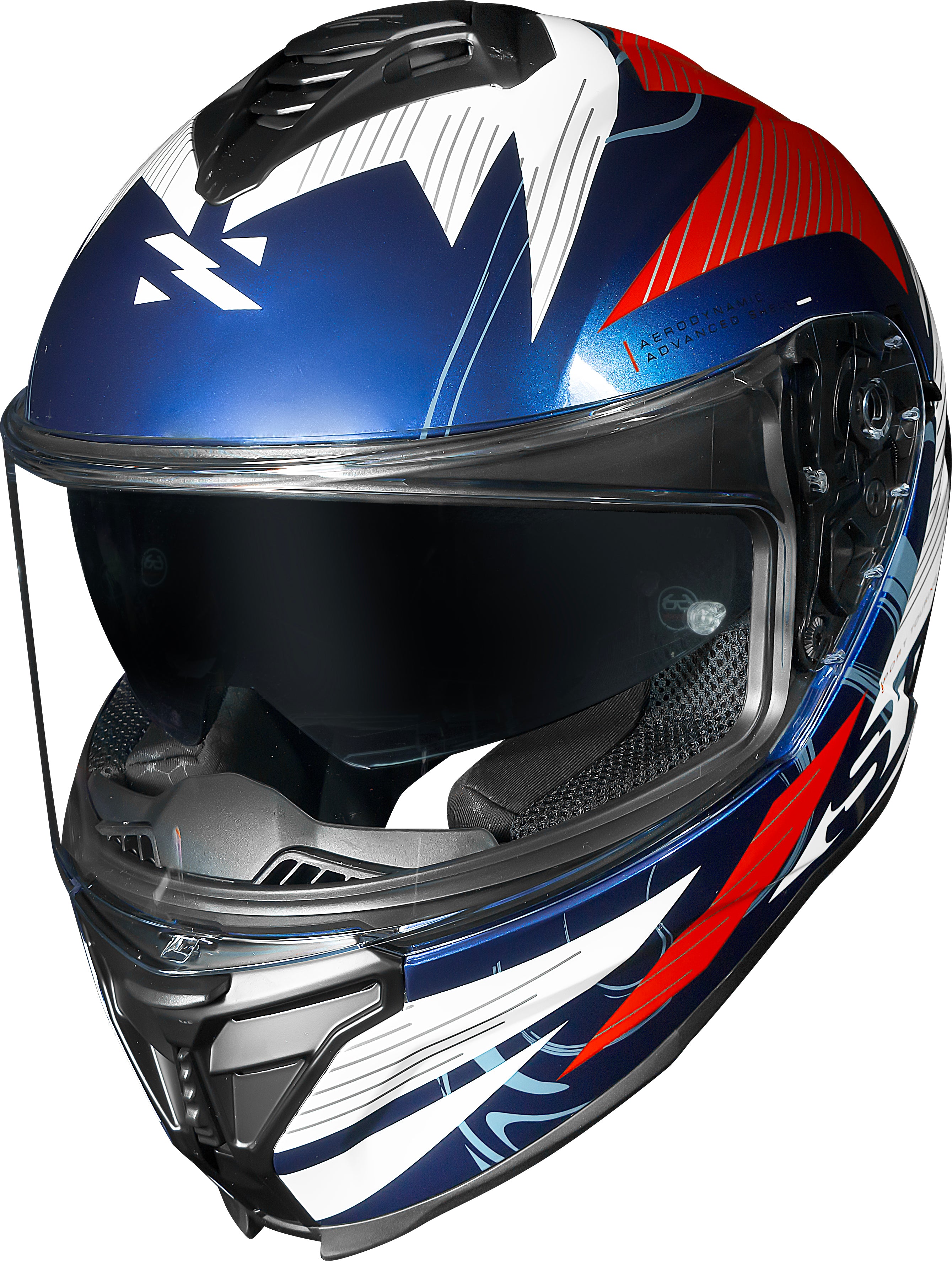Capacete Norisk Strada II St Branco Azul Vermelho