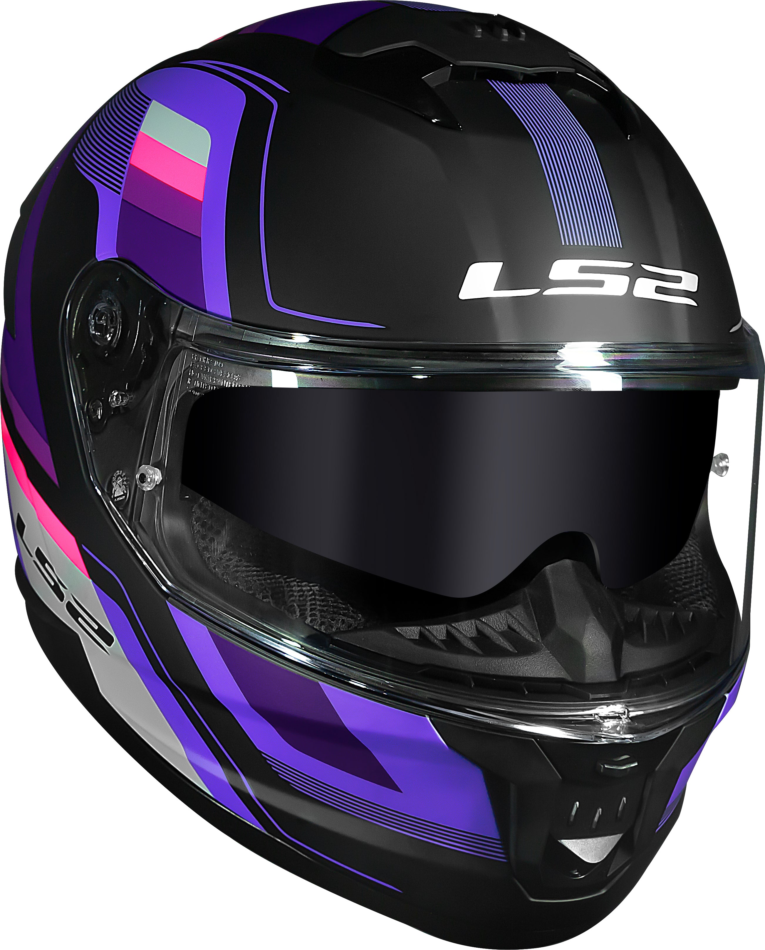 Capacete Ls2 Stream II ff808 Vintage Preto Roxo