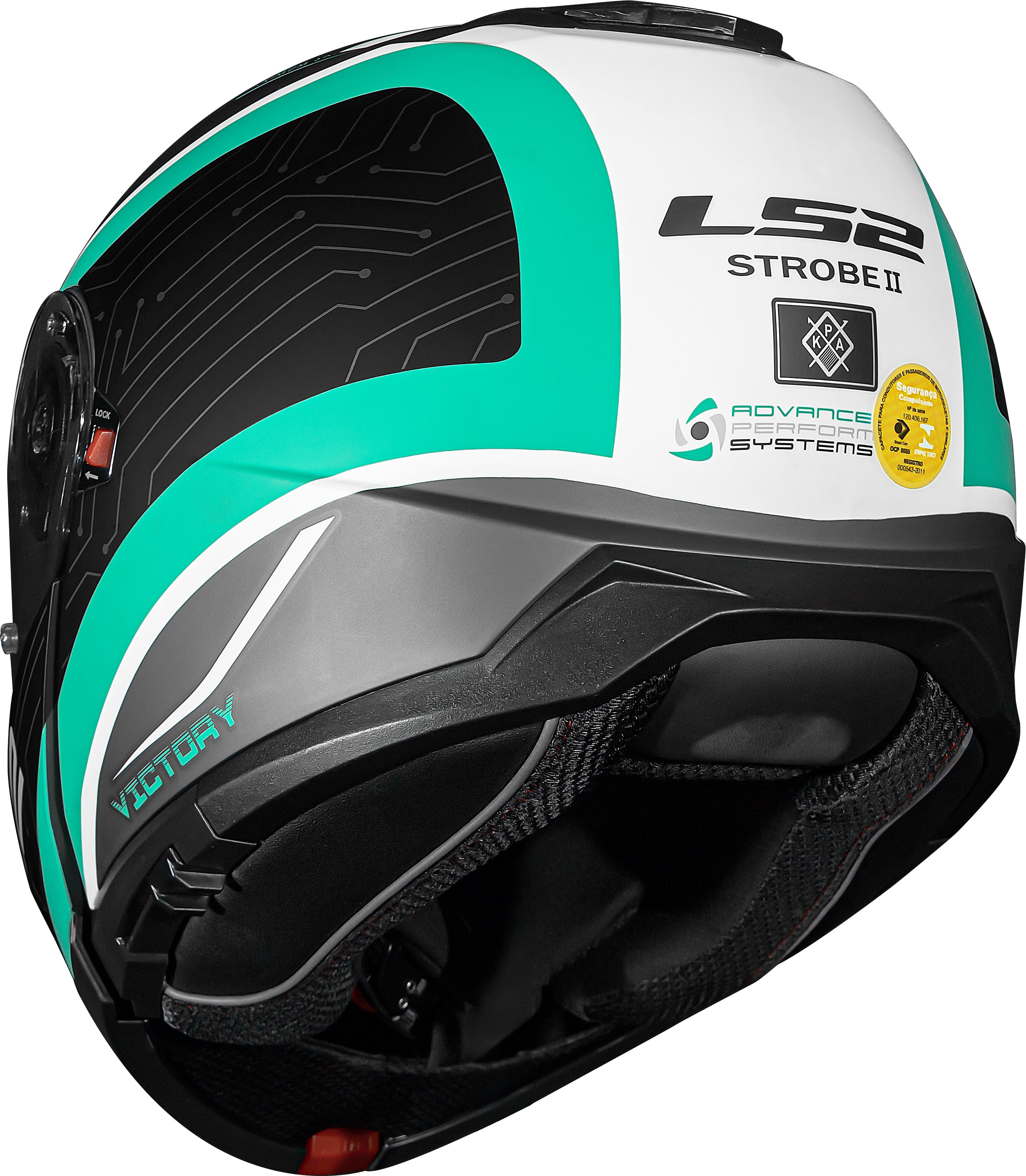 Capacete Ls2 Strobe II ff908 Victory Matt Preto Verde