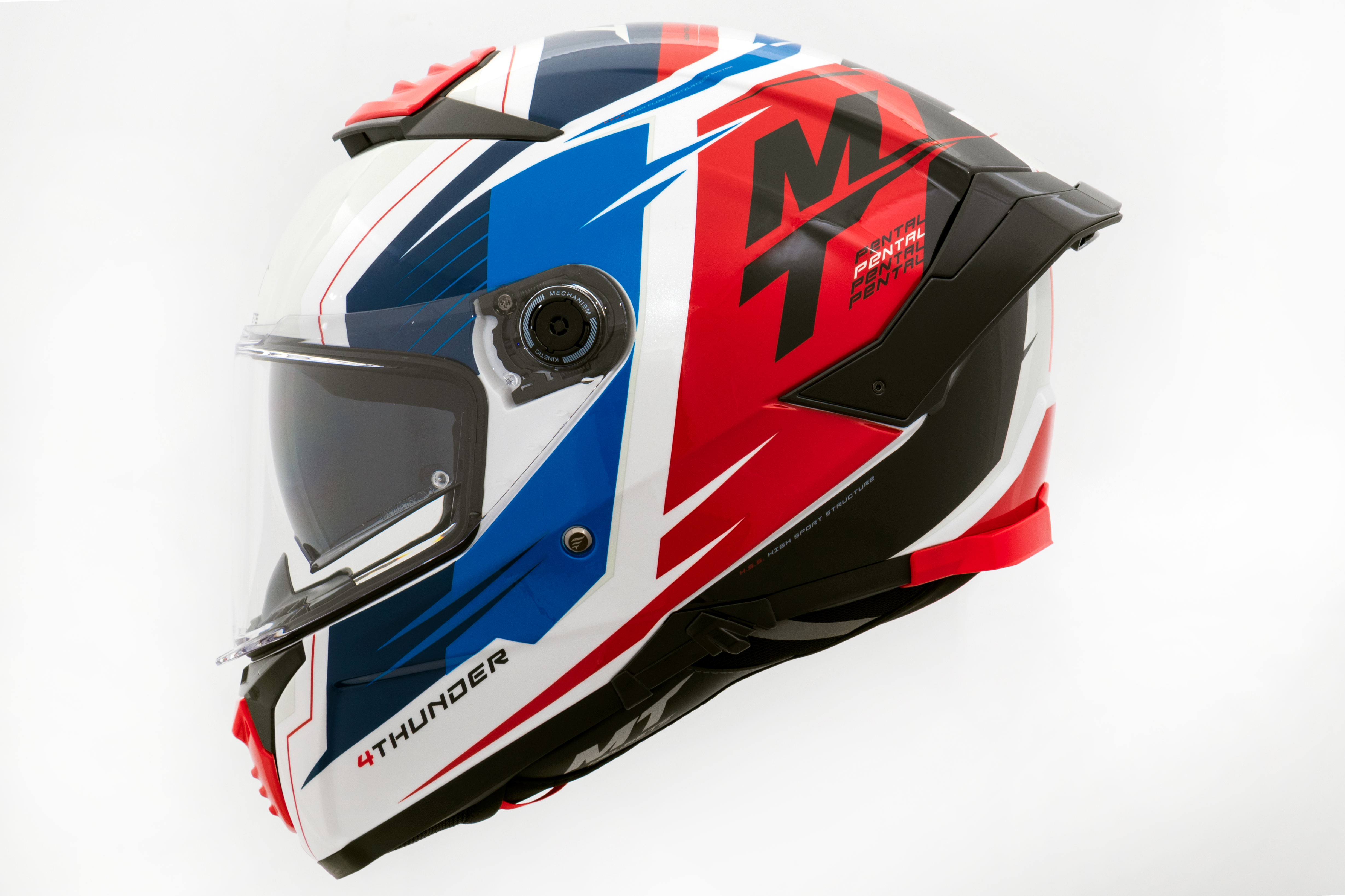 Capacete Mt Helmets Thunder 4 SV Pental A5 Vermelho Brilho