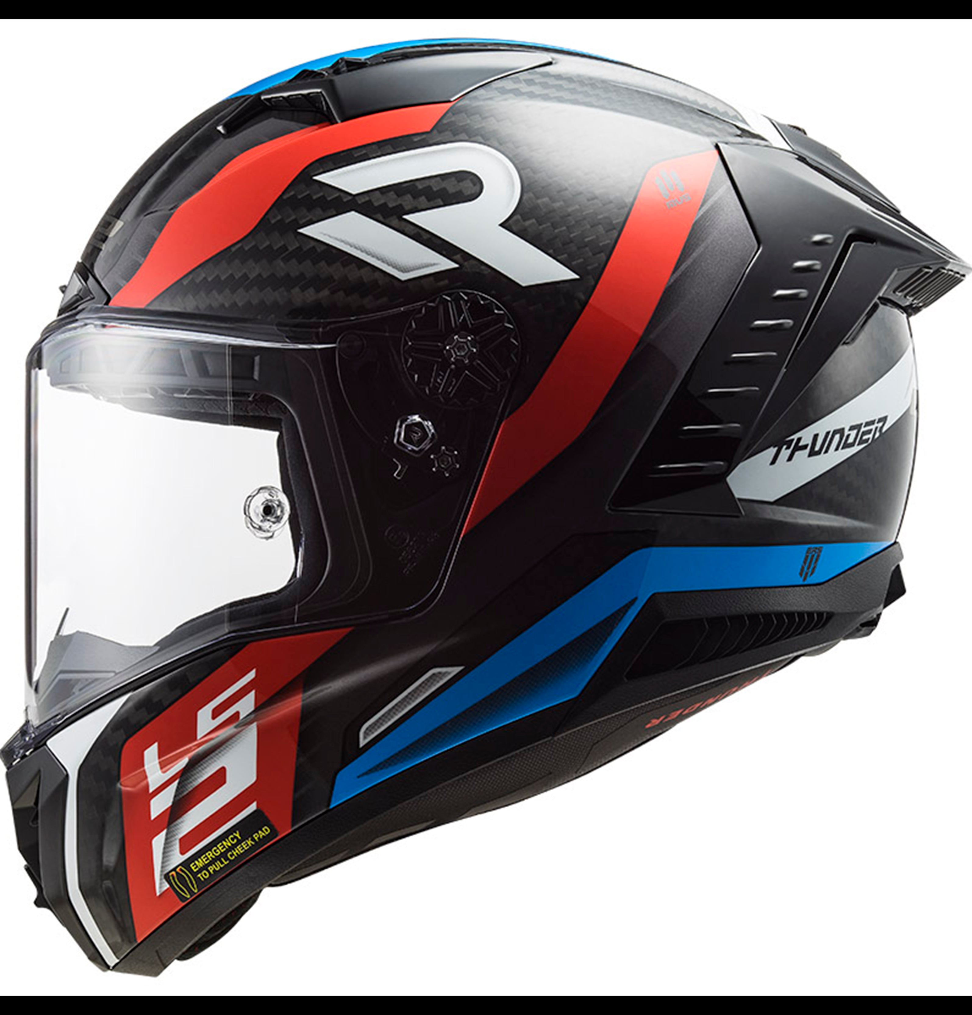 Capacete Ls2 ff805 Thunder Supra Azul Vermelho