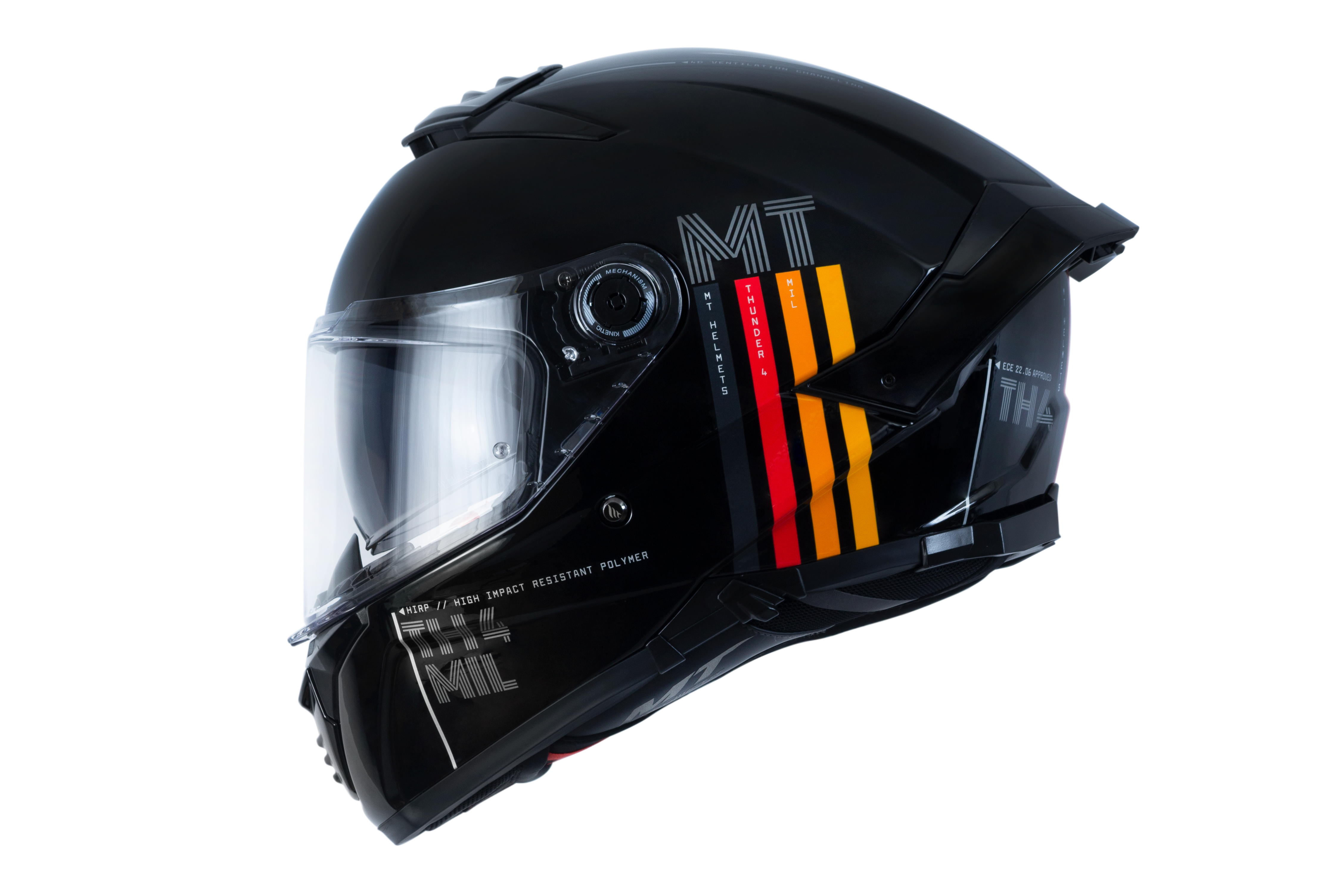 Capacete Mt Helmets Thunder 4 SV Mil A11 Preto Brilho